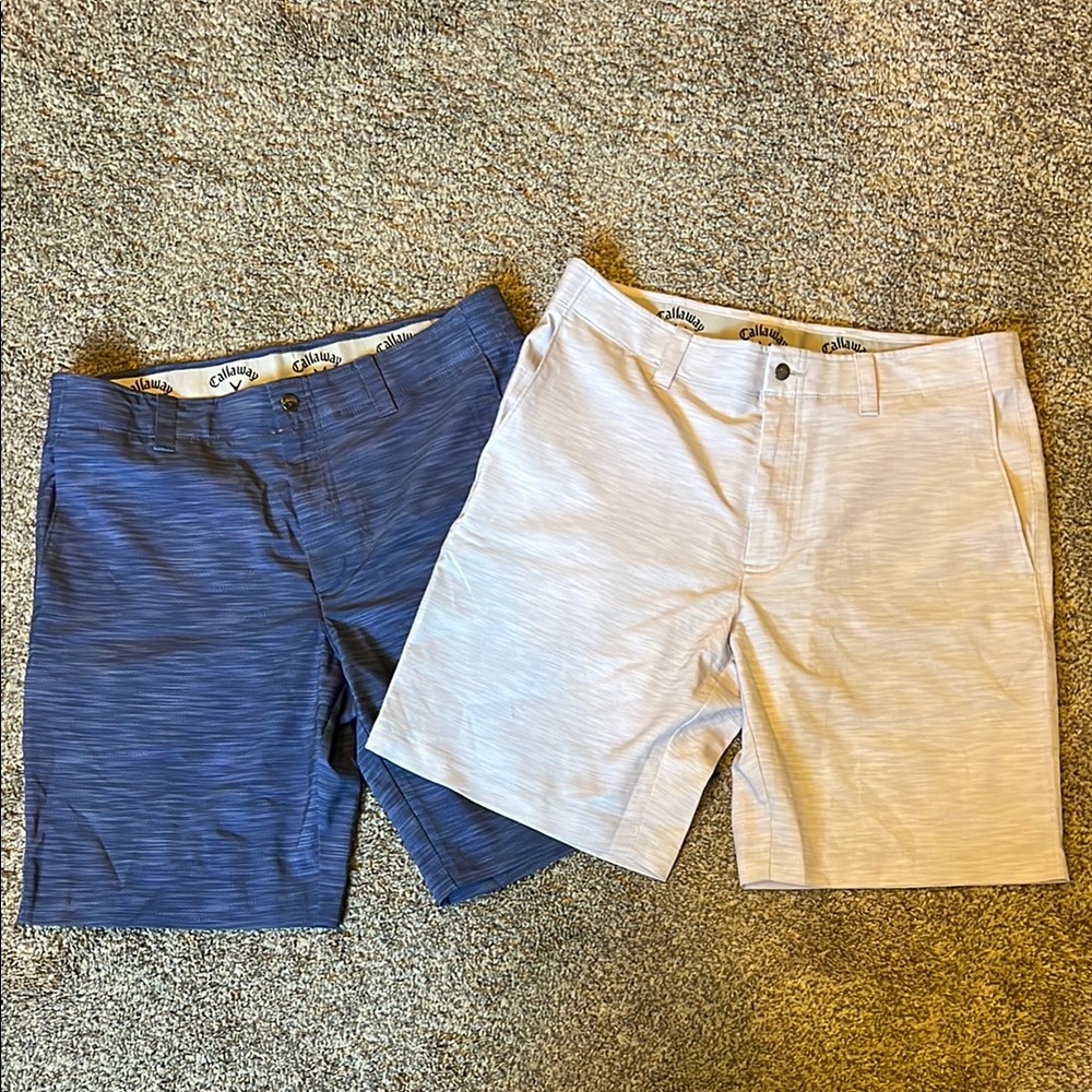 Callaway Blue and White Flat Front Shorts